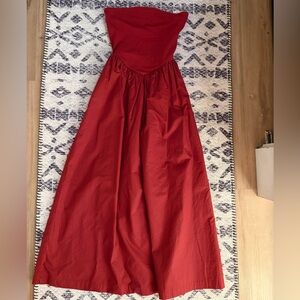 Elegant Red Strapless Dress